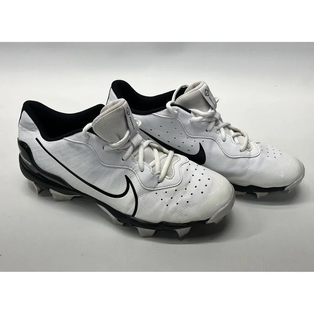 Nike Alpha Huarache 4 Keystone Baseball Cleat White Black DJ6524-101 Men Size 8